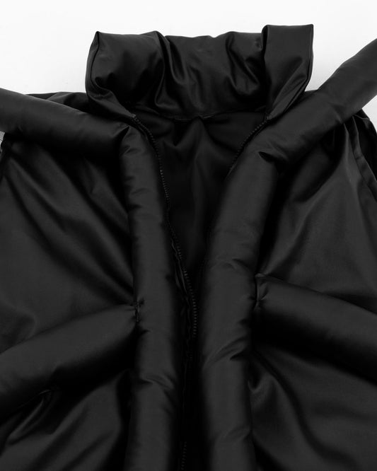 Cropped Sculptural Faux Leather Jacket – Handmade Statement Piece