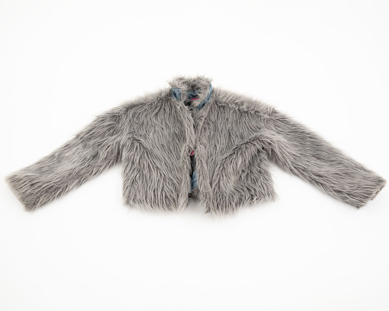 Reversible jacket (faux fur + jeans)